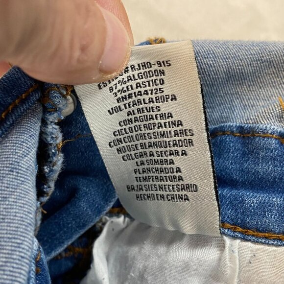 Love Moda Women's Overalls Small Bib Skinny Distressed Casual Y25 Blue Denim - Picture 8 of 11